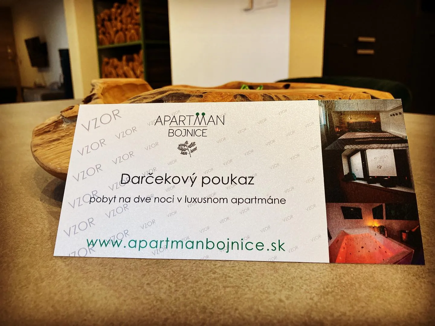 Dárkový poukaz Apartmán Bojnice — vzor